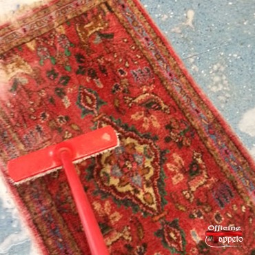 Avanzamento fase di lavaggio del tappeto